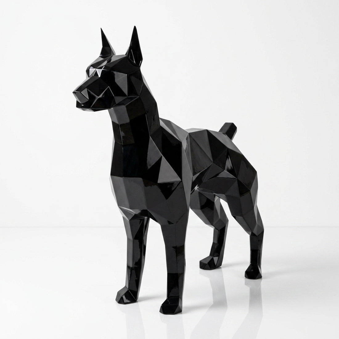 Grande Statue Doberman Polygone - Sculpture Origami
