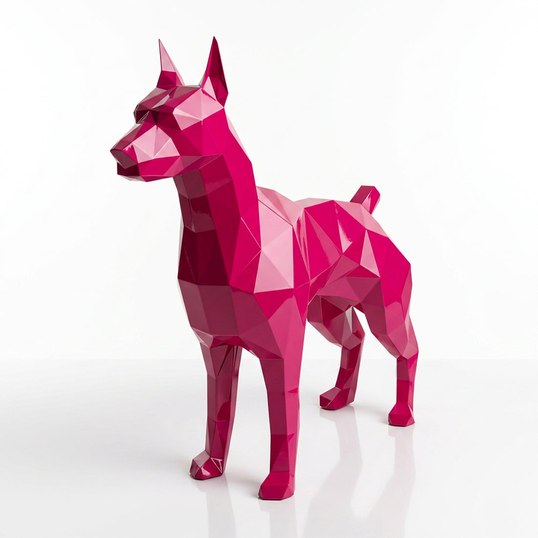 Grande Statue Doberman Polygone - Sculpture Origami