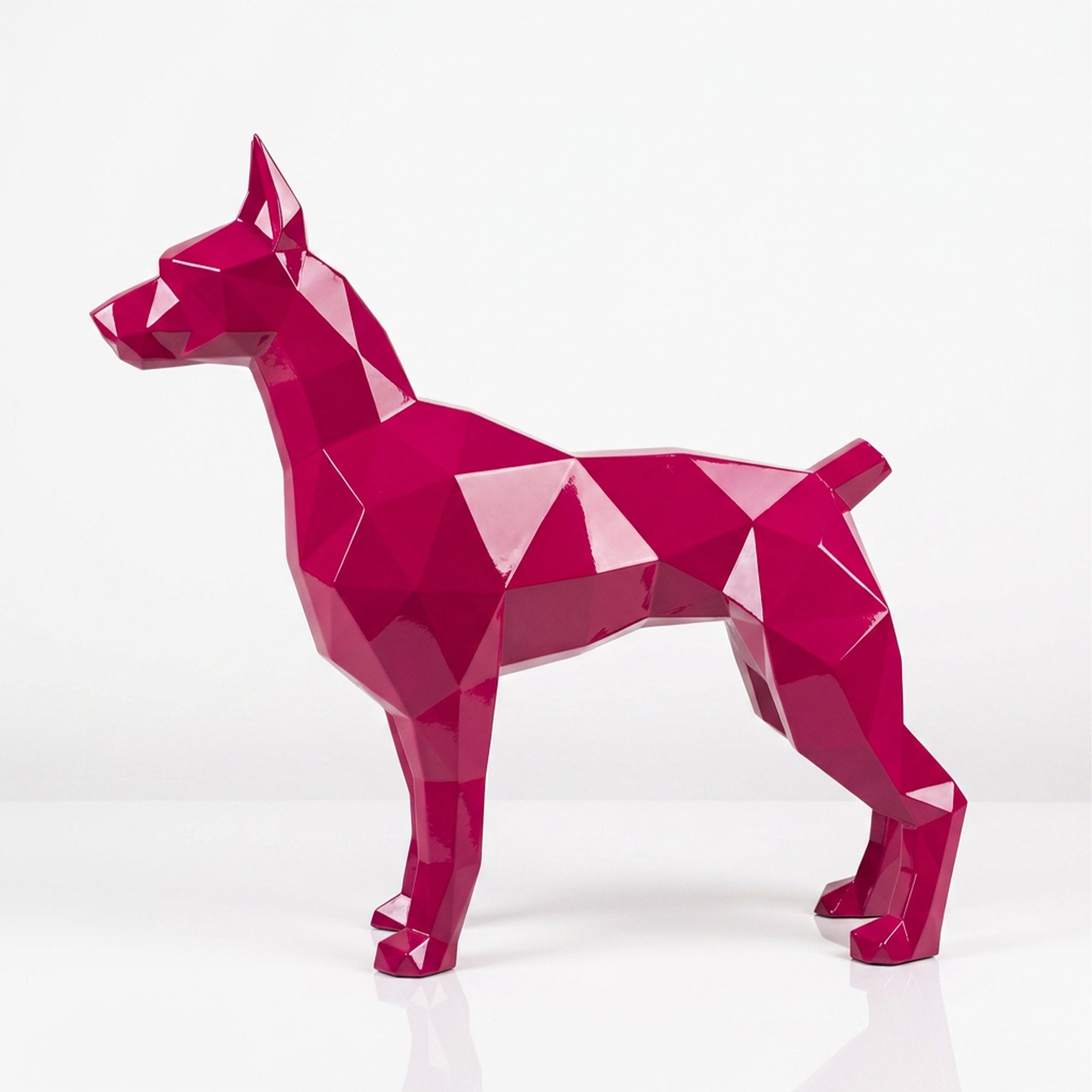 Grande Statue Doberman Polygone - Sculpture Origami