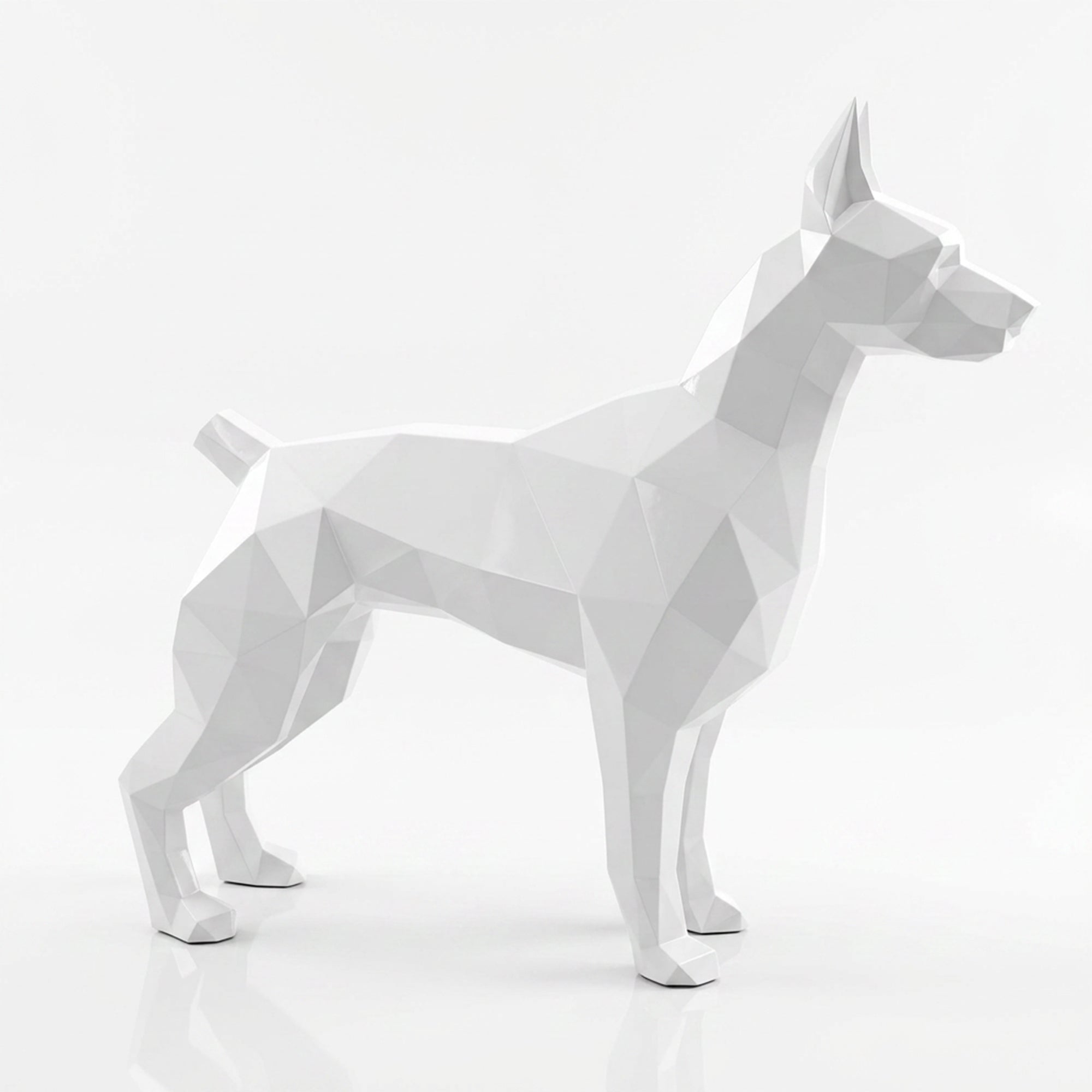 Grande Statue Doberman Polygone - Sculpture Origami