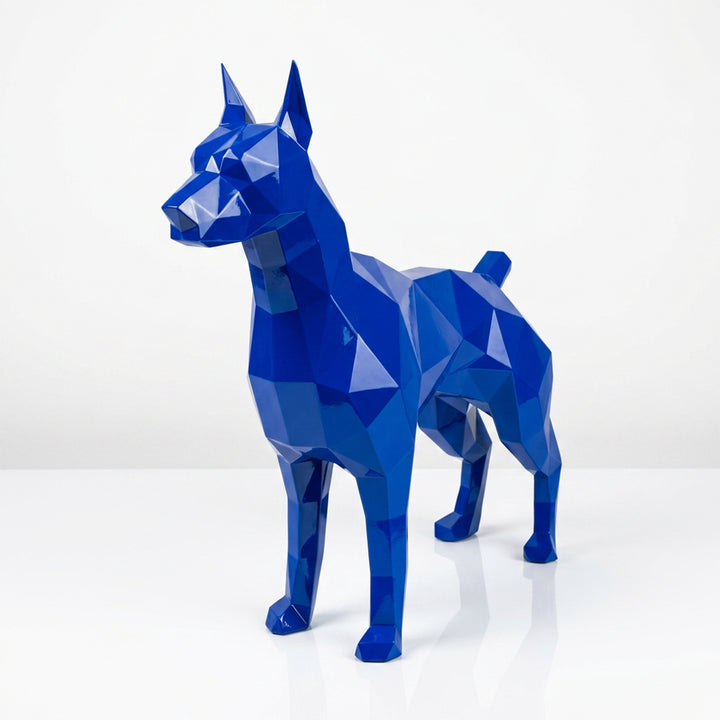 Grande Statue Doberman Polygone