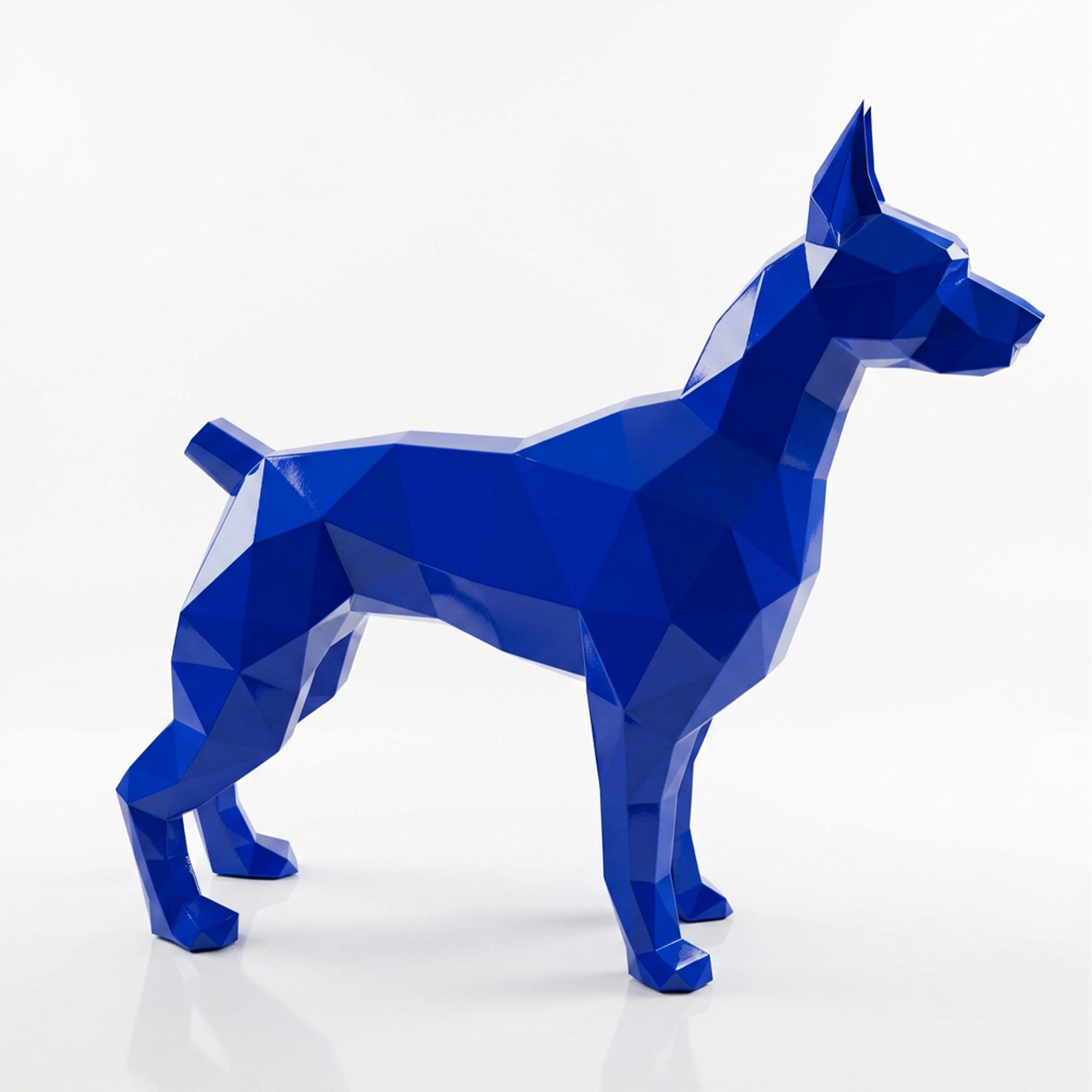 Grande Statue Doberman Polygone - Sculpture Origami