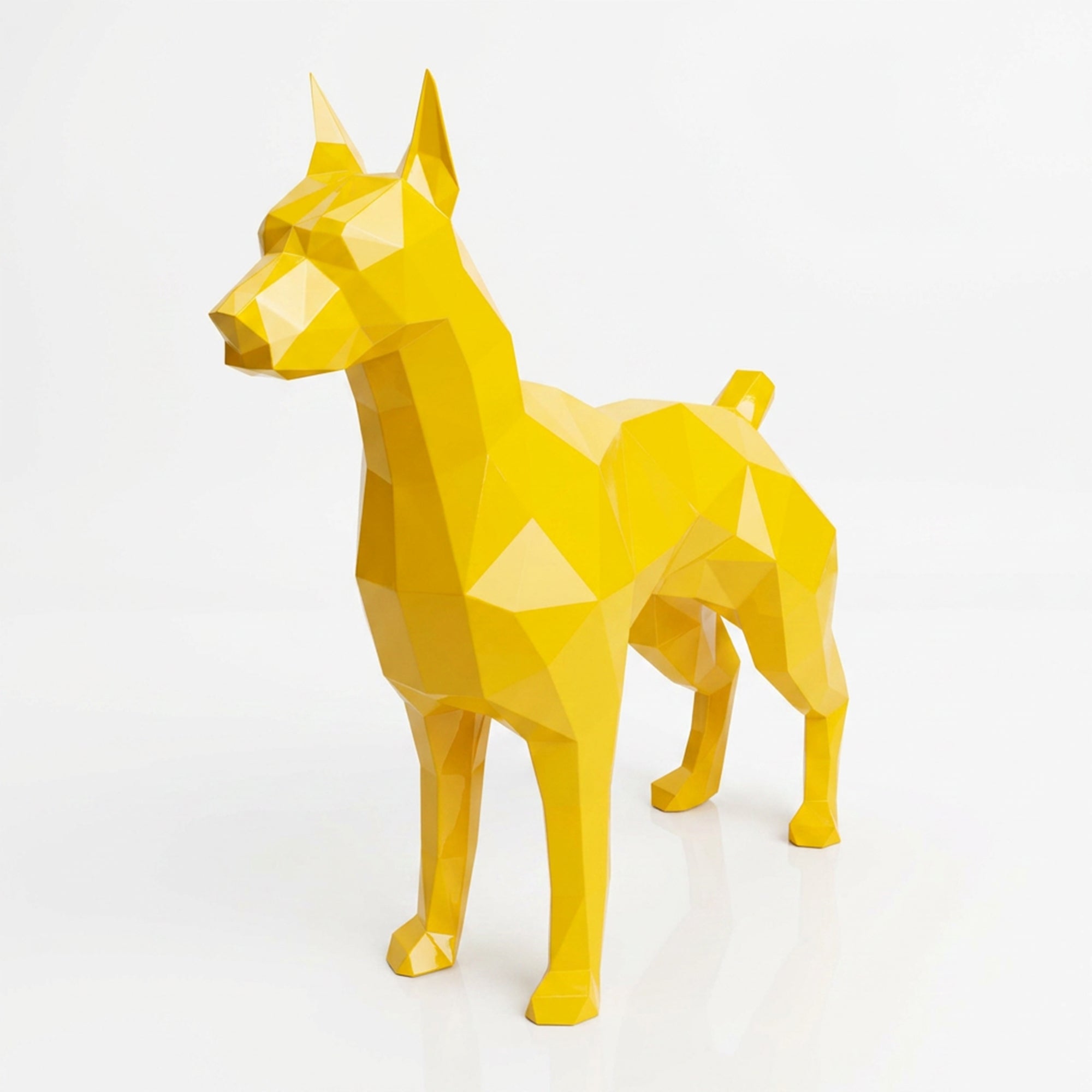 Grande Statue Doberman Polygone - Sculpture Origami