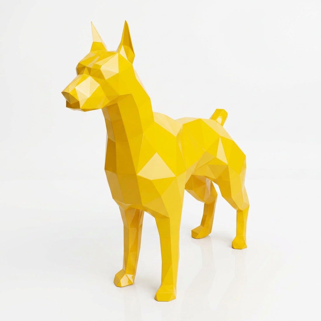 Grande Statue Doberman Polygone - Sculpture Origami
