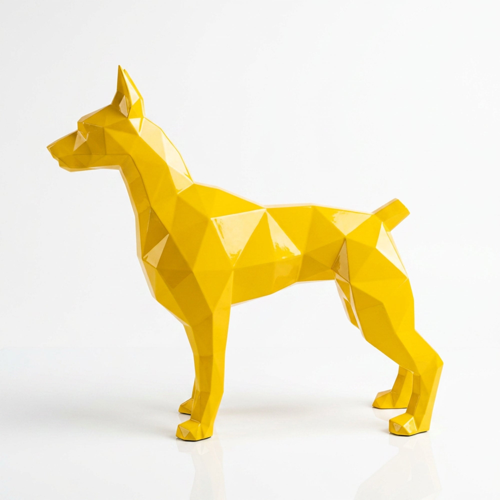 Grande Statue Doberman Polygone - Sculpture Origami