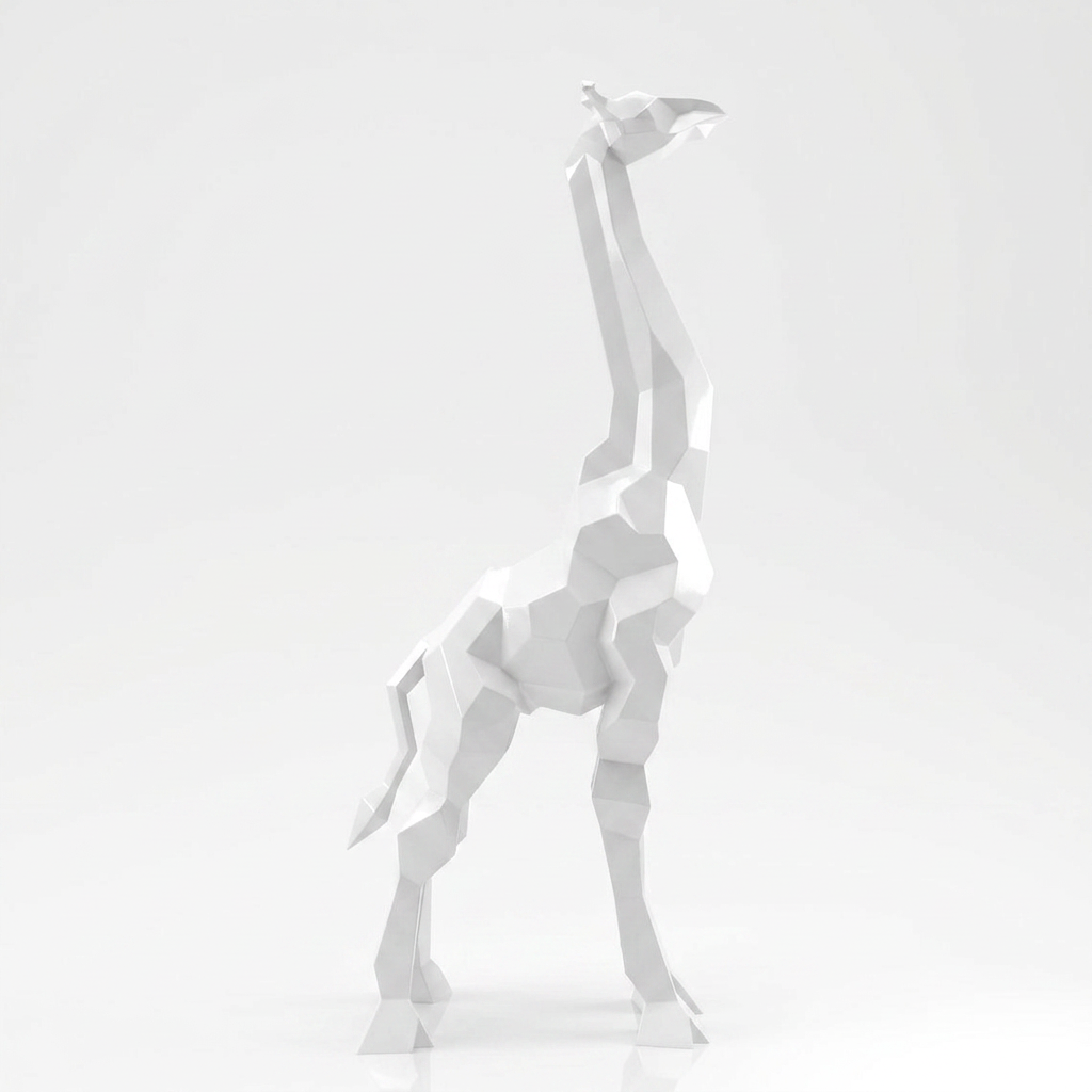 Sculpture Girafe Moderne Facettée - Sculpture Origami