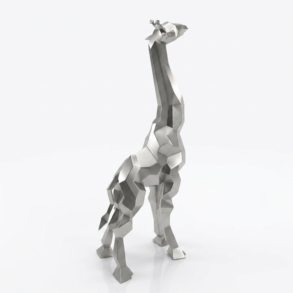 Sculpture Girafe Moderne Facettée - Sculpture Origami