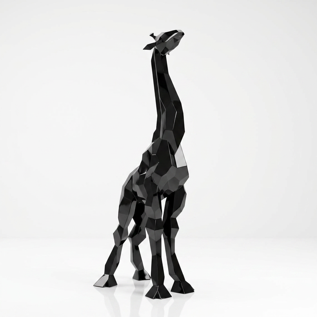 Sculpture Girafe Moderne Facettée - Sculpture Origami