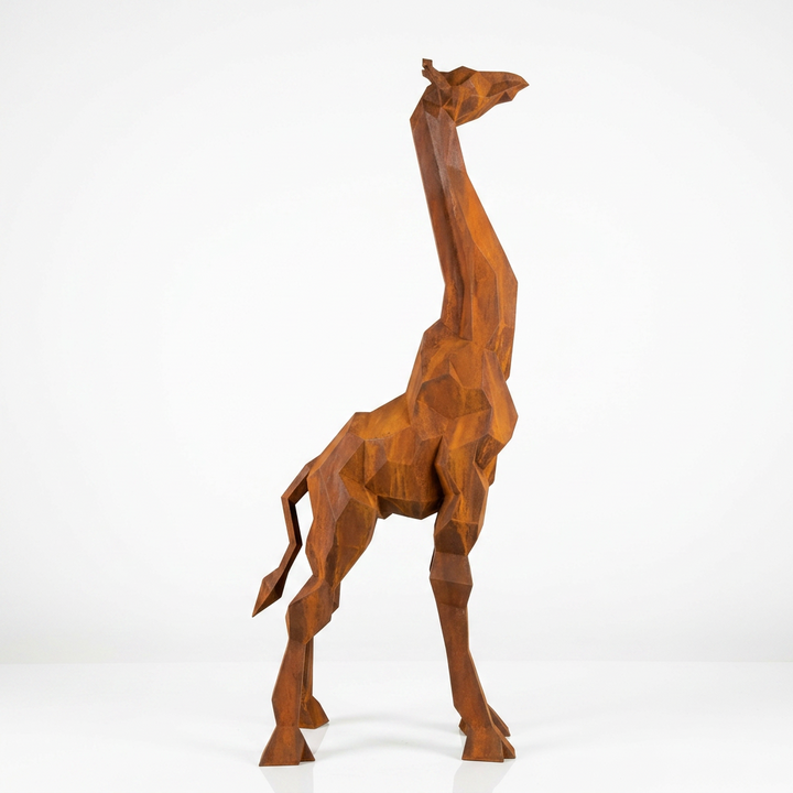 Sculpture Girafe Moderne Facettée - Sculpture Origami