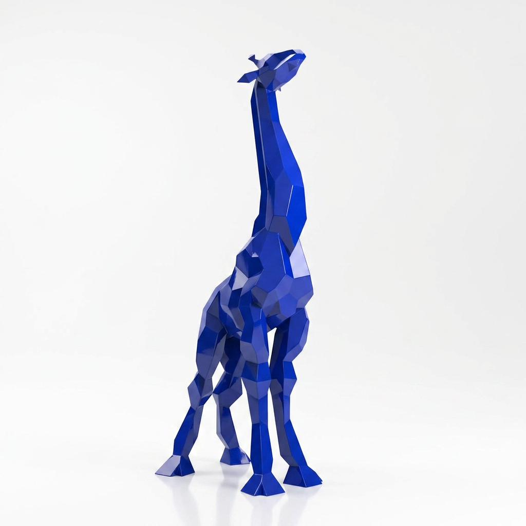 Sculpture Girafe Moderne Facettée - Sculpture Origami