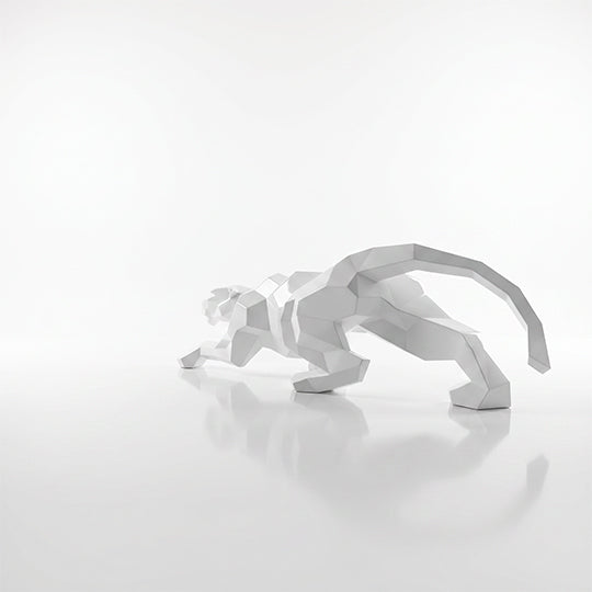 Sculpture Leopard Origami Facette - Sculpture Origami