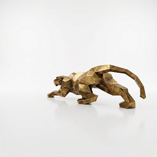 Sculpture Leopard Origami Facette - Sculpture Origami