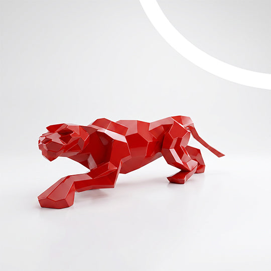 Sculpture Leopard Origami Facette - Sculpture Origami
