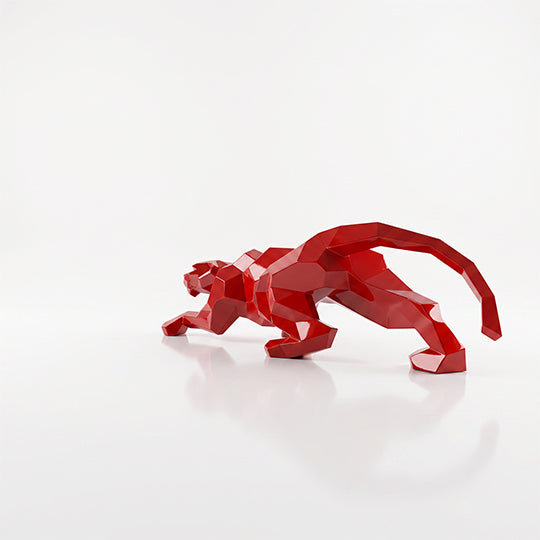 Sculpture Leopard Origami Facette - Sculpture Origami