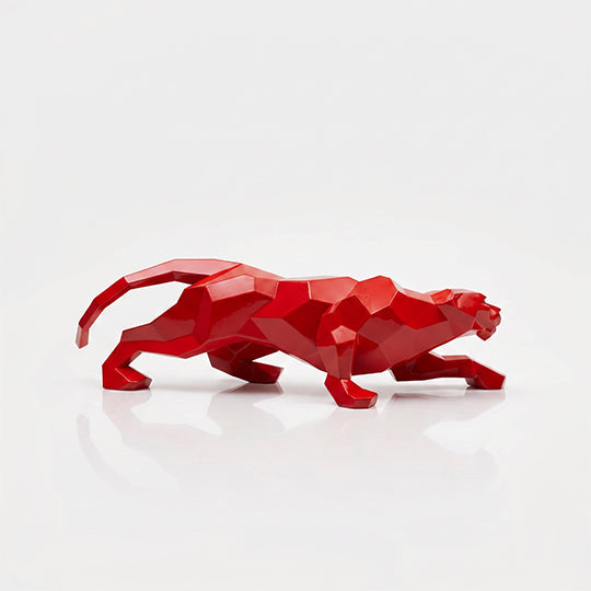 Sculpture Leopard Origami Facette - Sculpture Origami