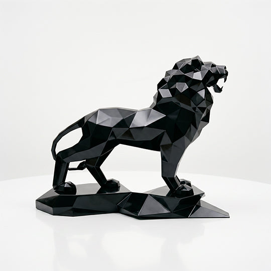 Sculpture Lion Majestueux Facettée - Sculpture Origami