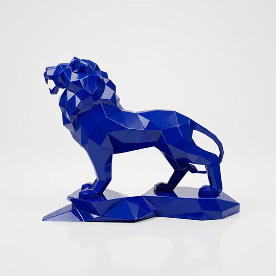Sculpture Lion Majestueux Facettée - Sculpture Origami