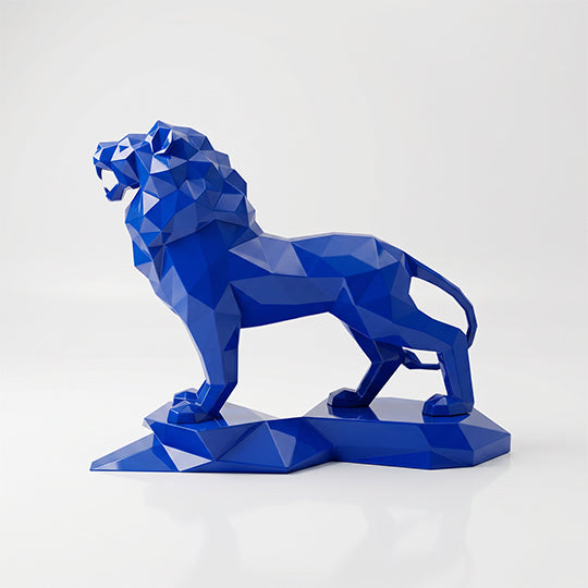 Sculpture Lion Majestueux Facettée - Sculpture Origami