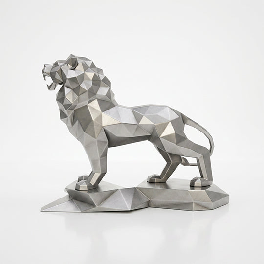Sculpture Lion Majestueux Facettée - Sculpture Origami