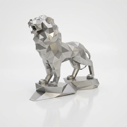 Sculpture Lion Majestueux Facettée - Sculpture Origami