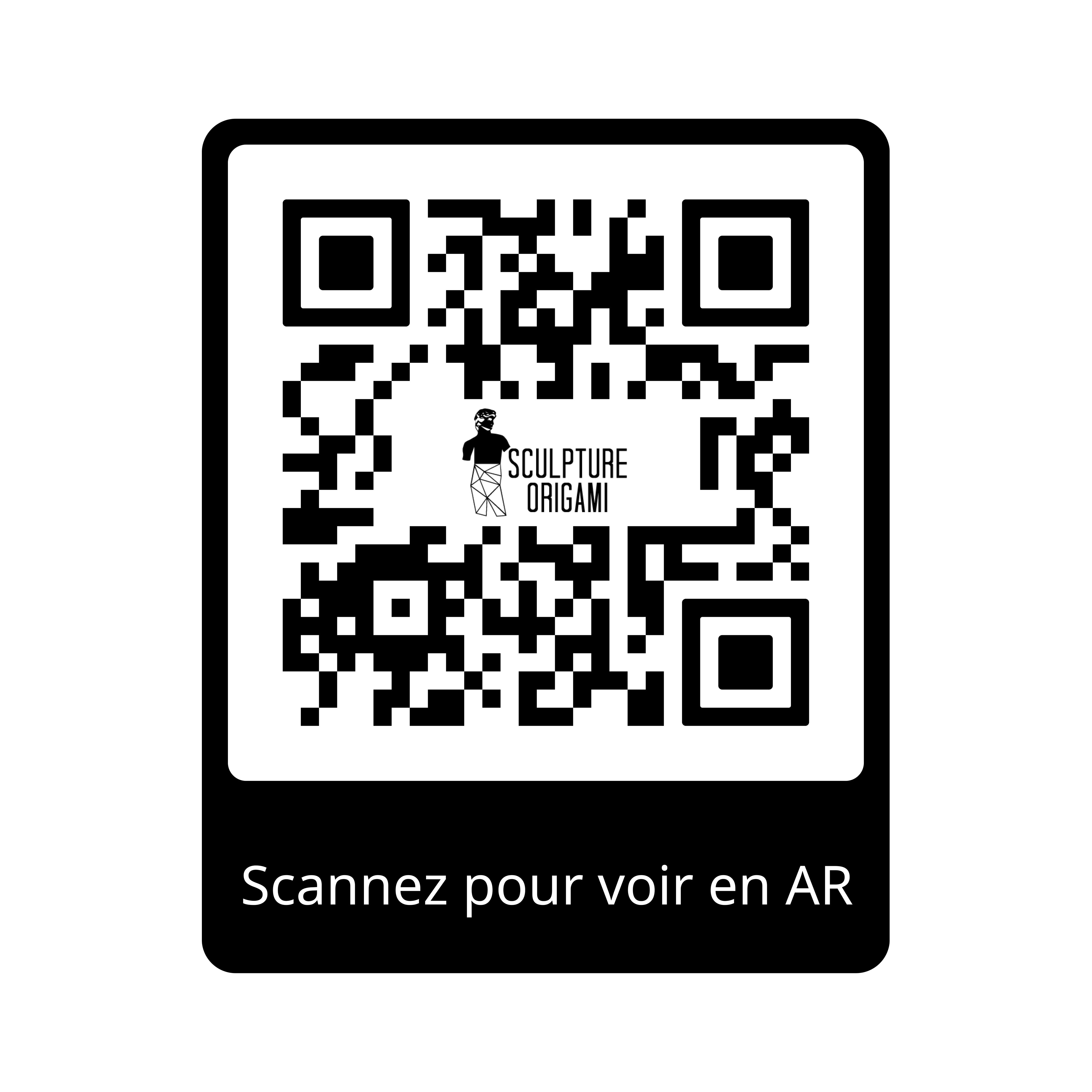 Sculpture Abstrait "Le Penseur" Polygone - Sculpture Origami