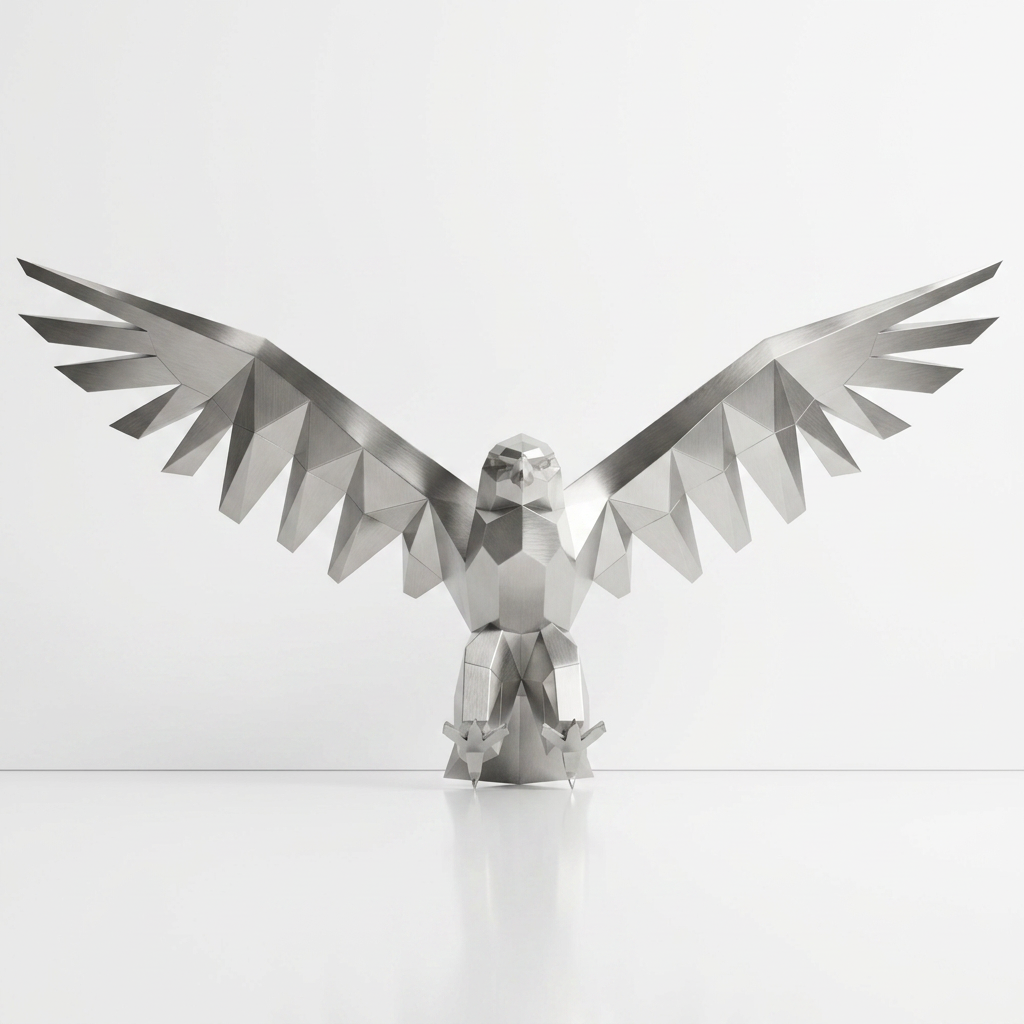 Sculpture Aigle Déployé Facetté - Sculpture Origami