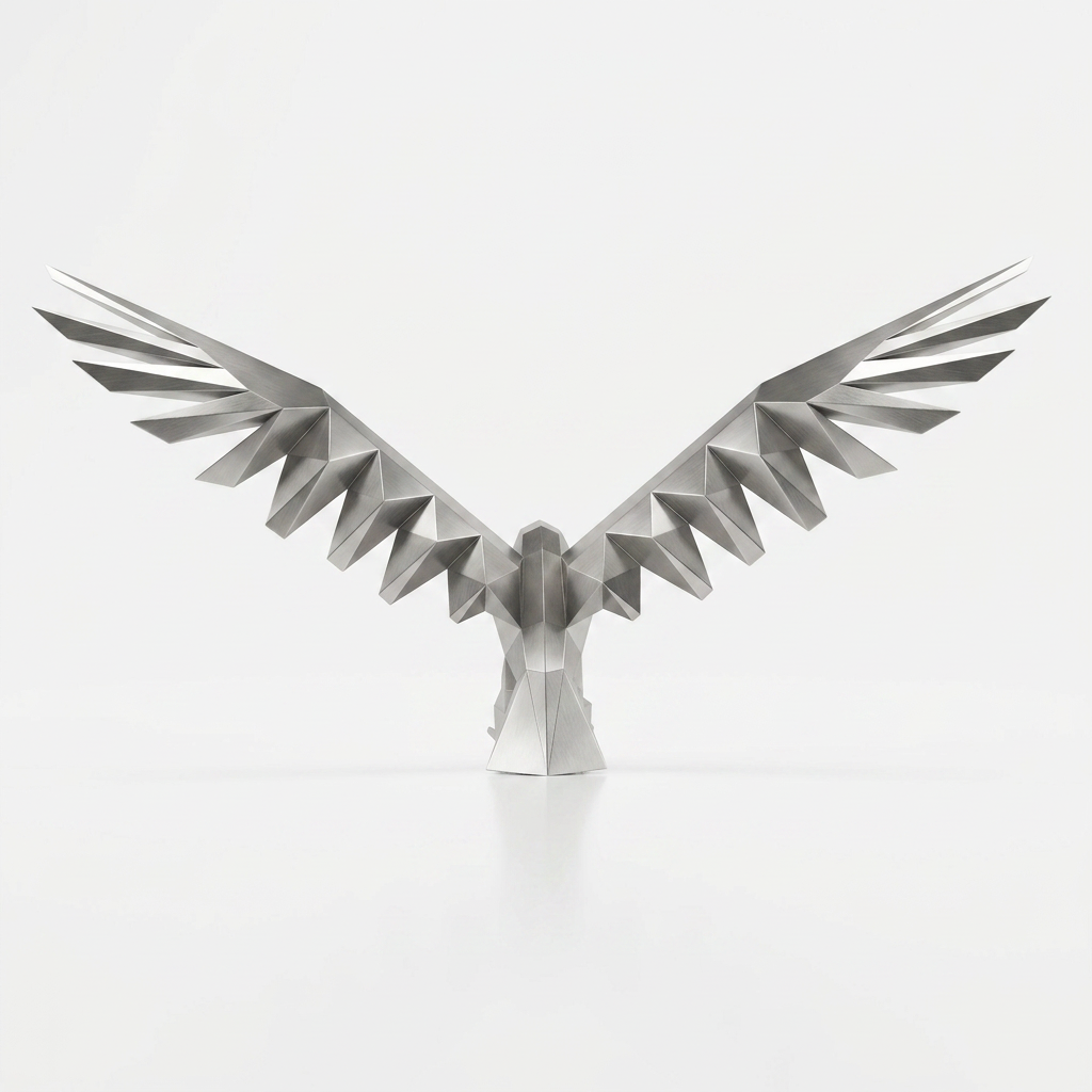 Sculpture Aigle Déployé Facetté - Sculpture Origami