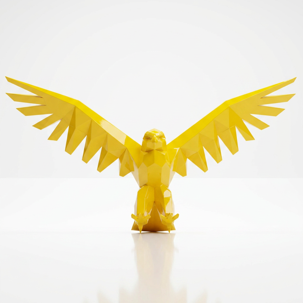 Sculpture Aigle Déployé Facetté - Sculpture Origami