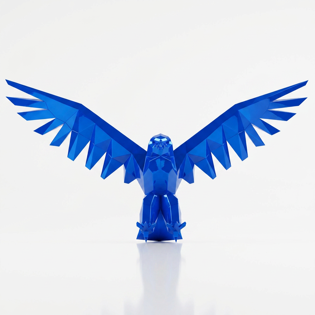 Sculpture Aigle Déployé Facetté - Sculpture Origami