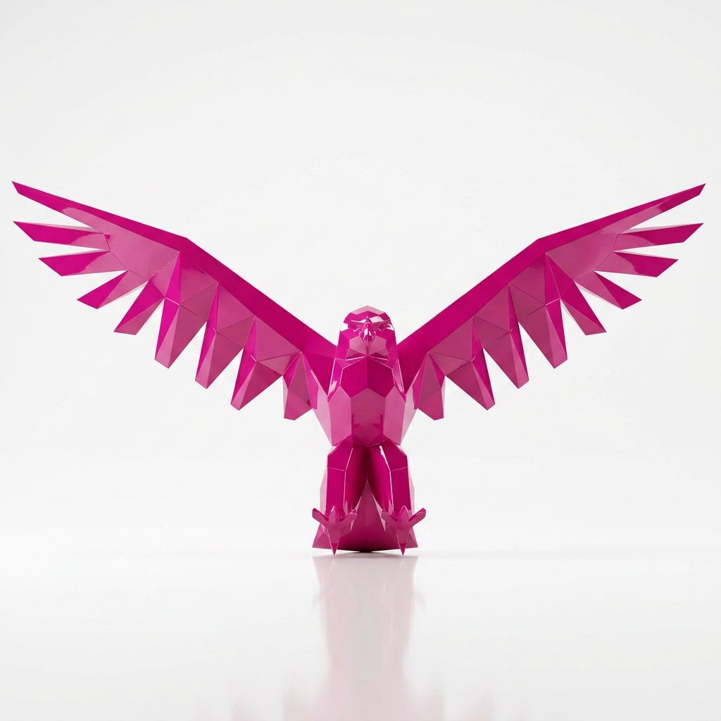 Sculpture Aigle Déployé Facetté - Sculpture Origami