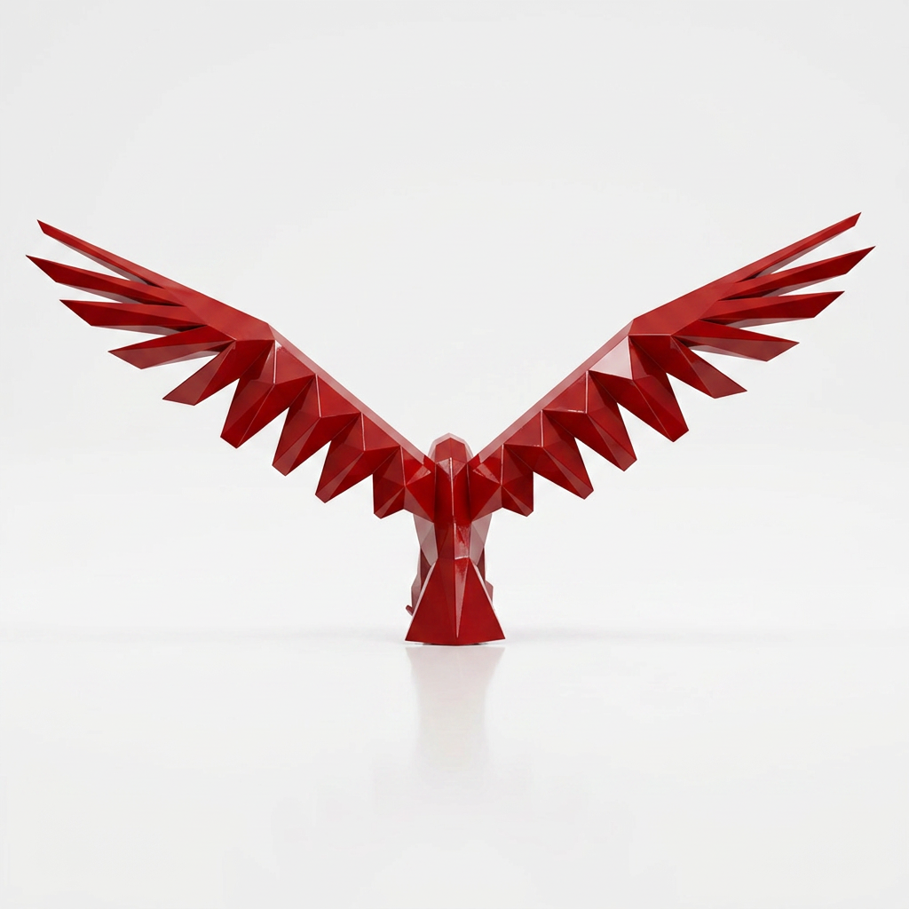 Sculpture Aigle Déployé Facetté - Sculpture Origami