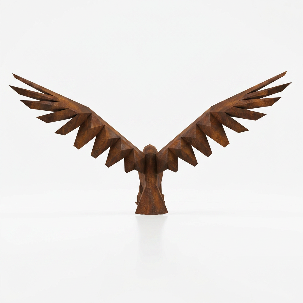 Sculpture Aigle Déployé Facetté - Sculpture Origami
