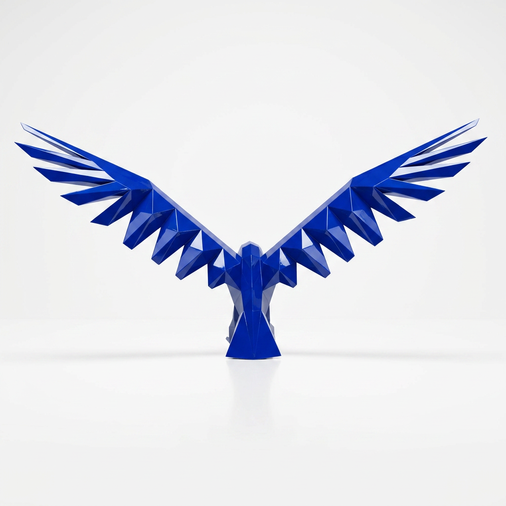 Sculpture Aigle Déployé Facetté - Sculpture Origami