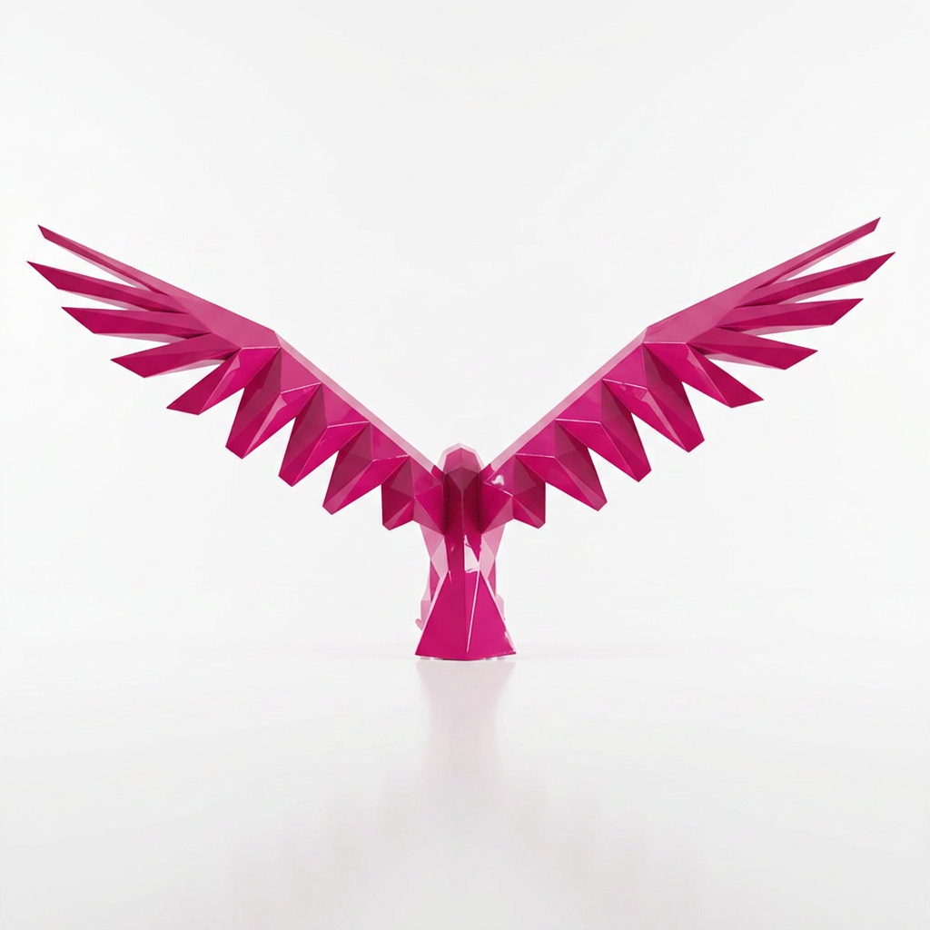 Sculpture Aigle Déployé Facetté - Sculpture Origami