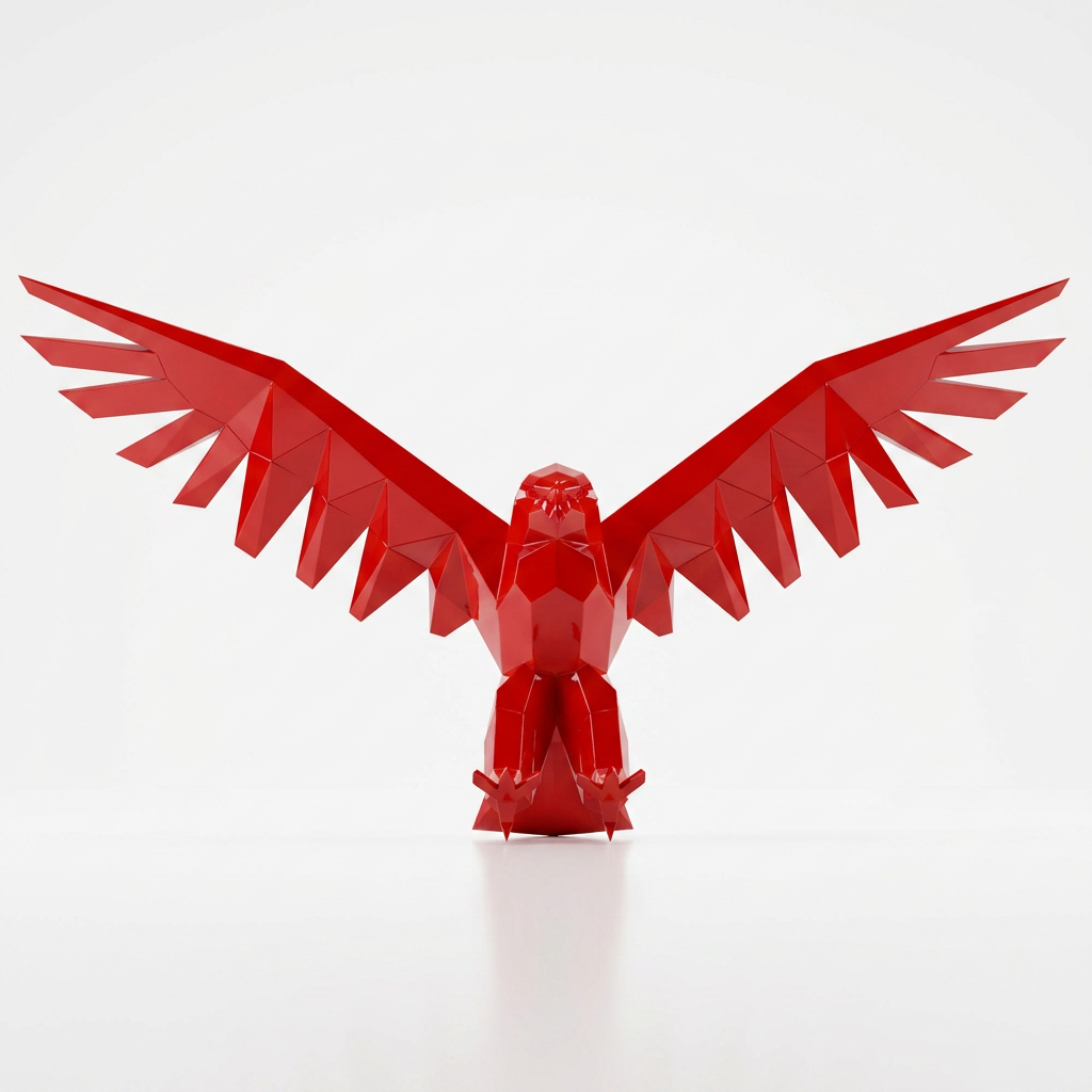Sculpture Aigle Déployé Facetté - Sculpture Origami