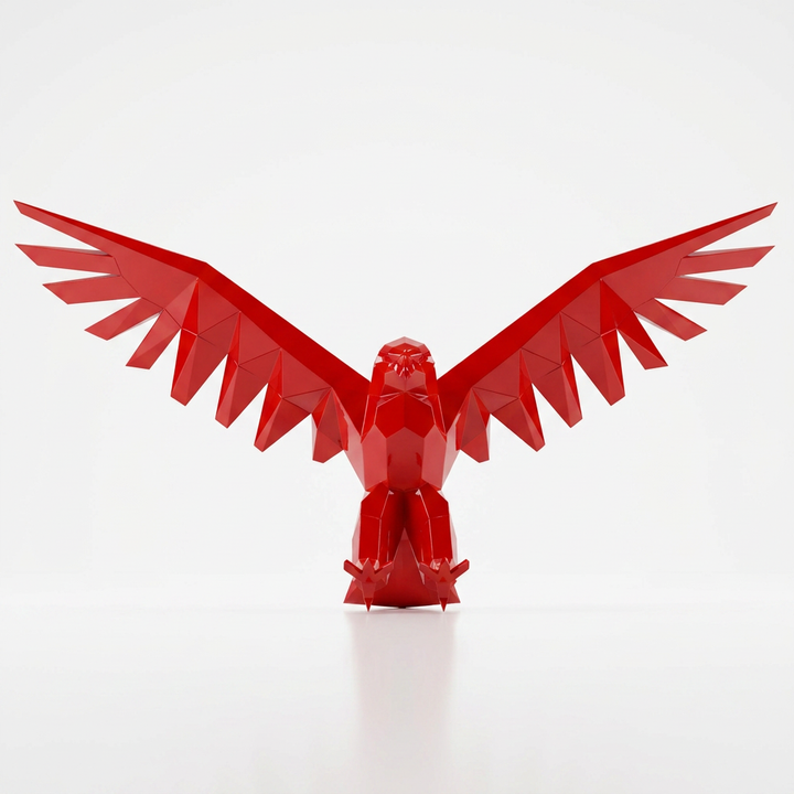 Sculpture Aigle Déployé Facetté - Sculpture Origami