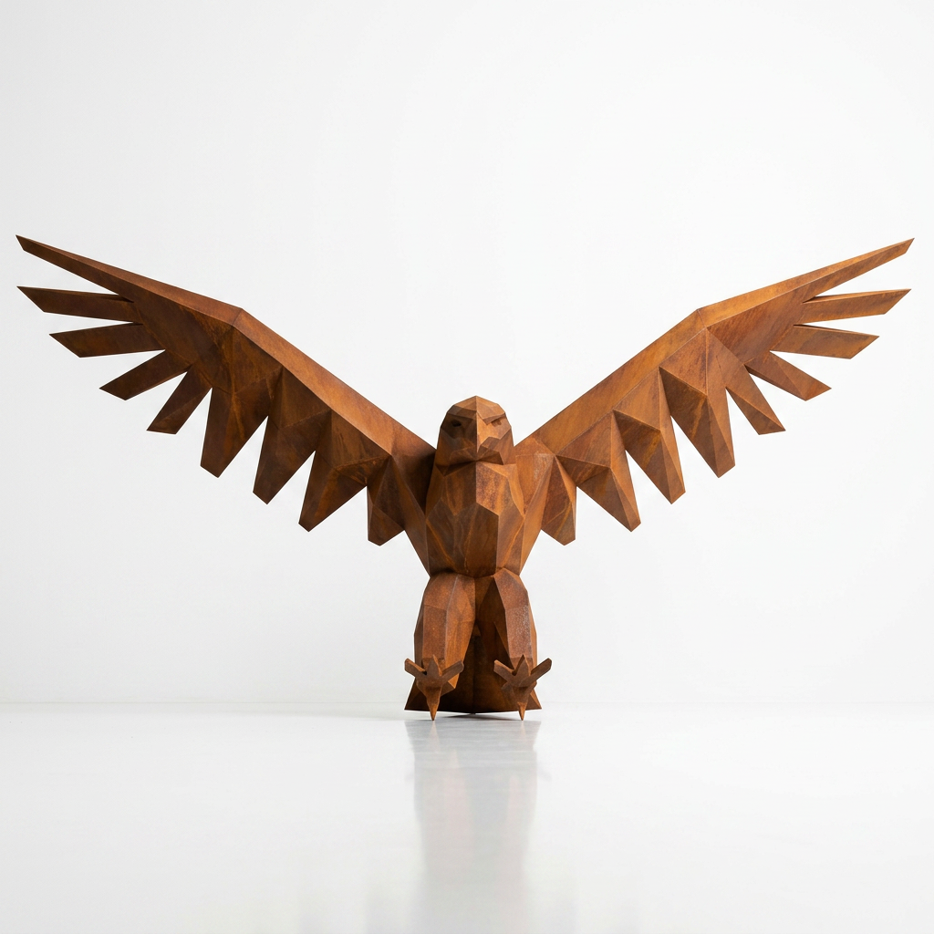 Sculpture Aigle Déployé Facetté - Sculpture Origami
