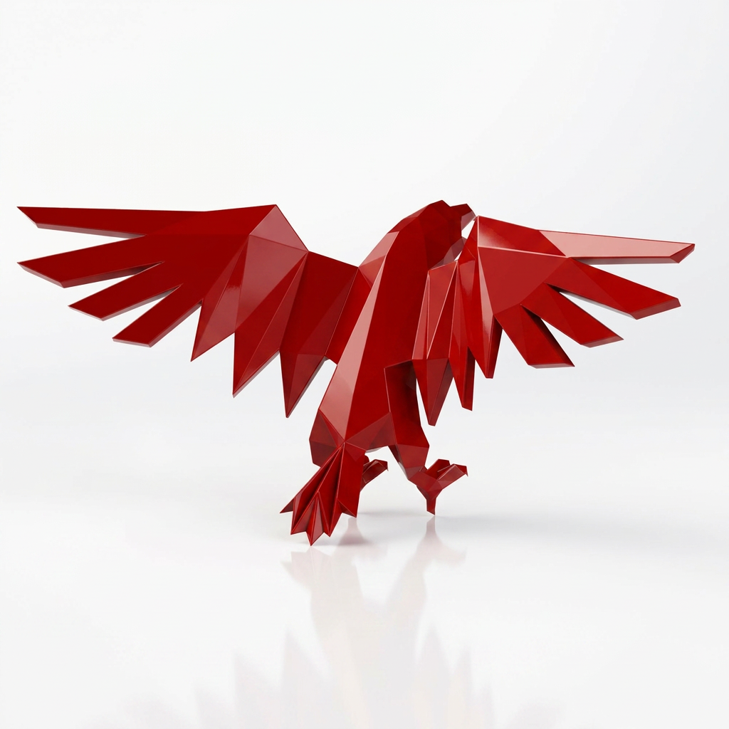 Sculpture Aigle Impérial Facetté - Sculpture Origami