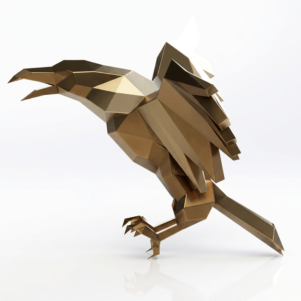 Sculpture Aigle Impérial Facetté - Sculpture Origami