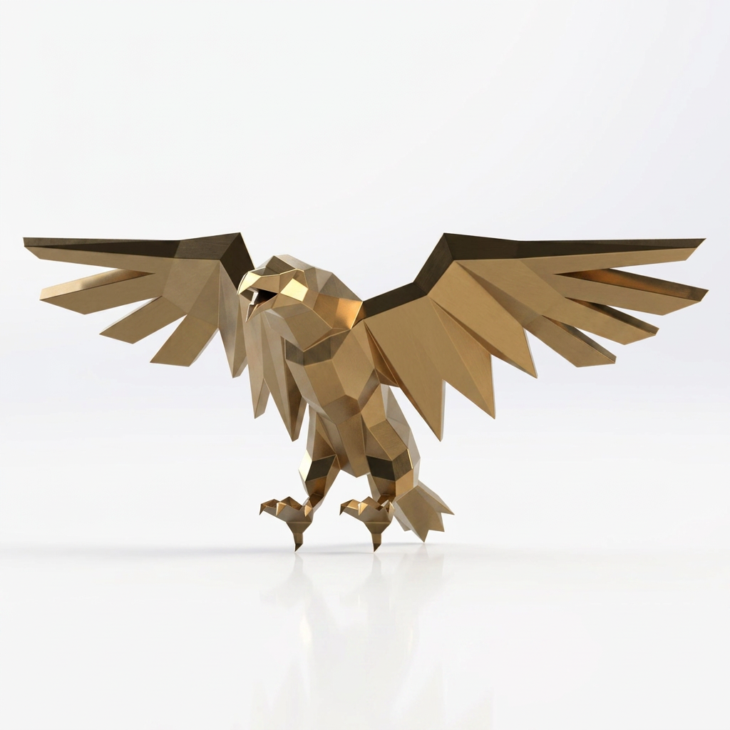 Sculpture Aigle Impérial Facetté - Sculpture Origami