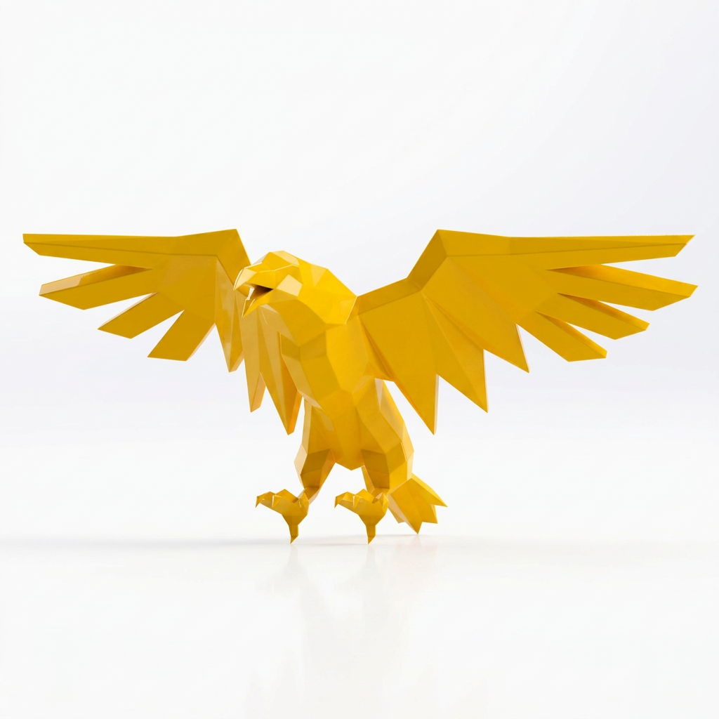 Sculpture Aigle Impérial Facetté - Sculpture Origami