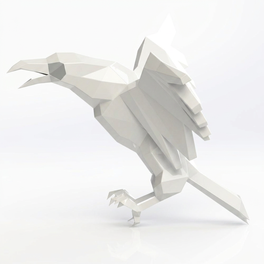 Sculpture Aigle Impérial Facetté - Sculpture Origami