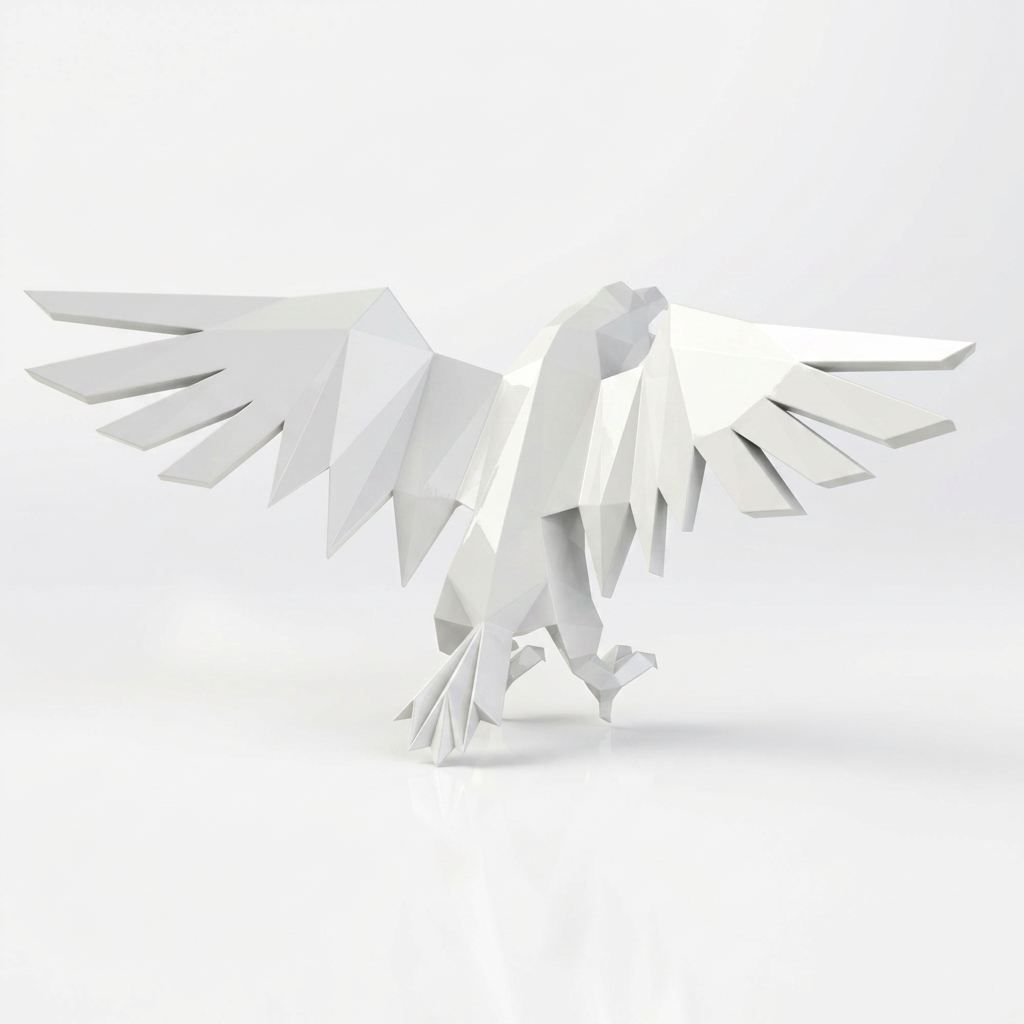 Sculpture Aigle Impérial Facetté - Sculpture Origami