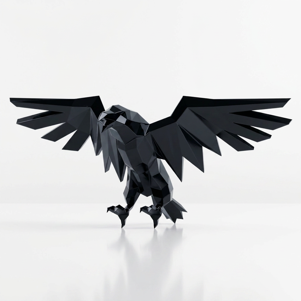 Sculpture Aigle Impérial Facetté - Sculpture Origami