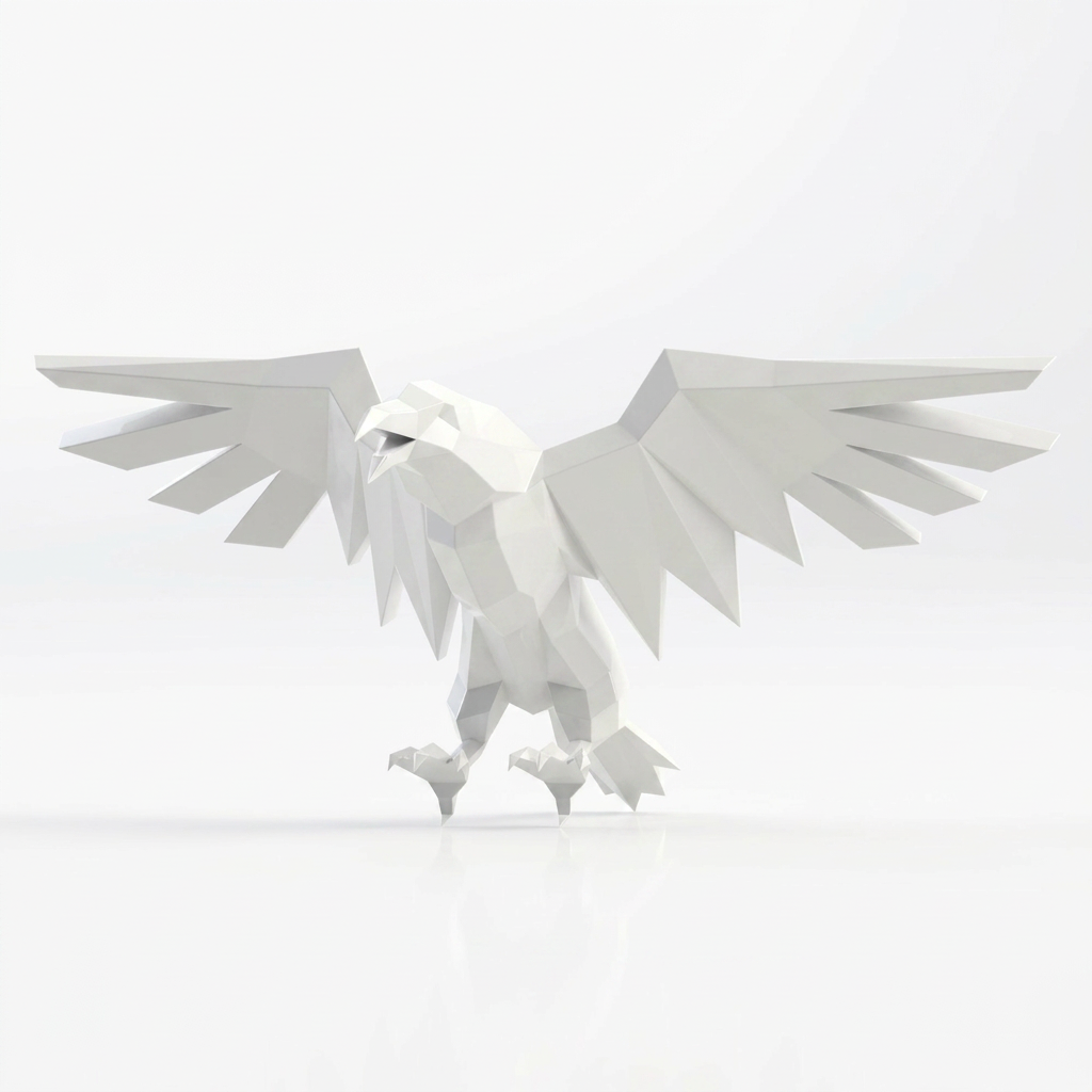 Sculpture Aigle Impérial Facetté - Sculpture Origami