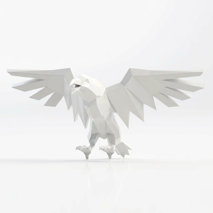 Sculpture Aigle Impérial Facetté - Sculpture Origami