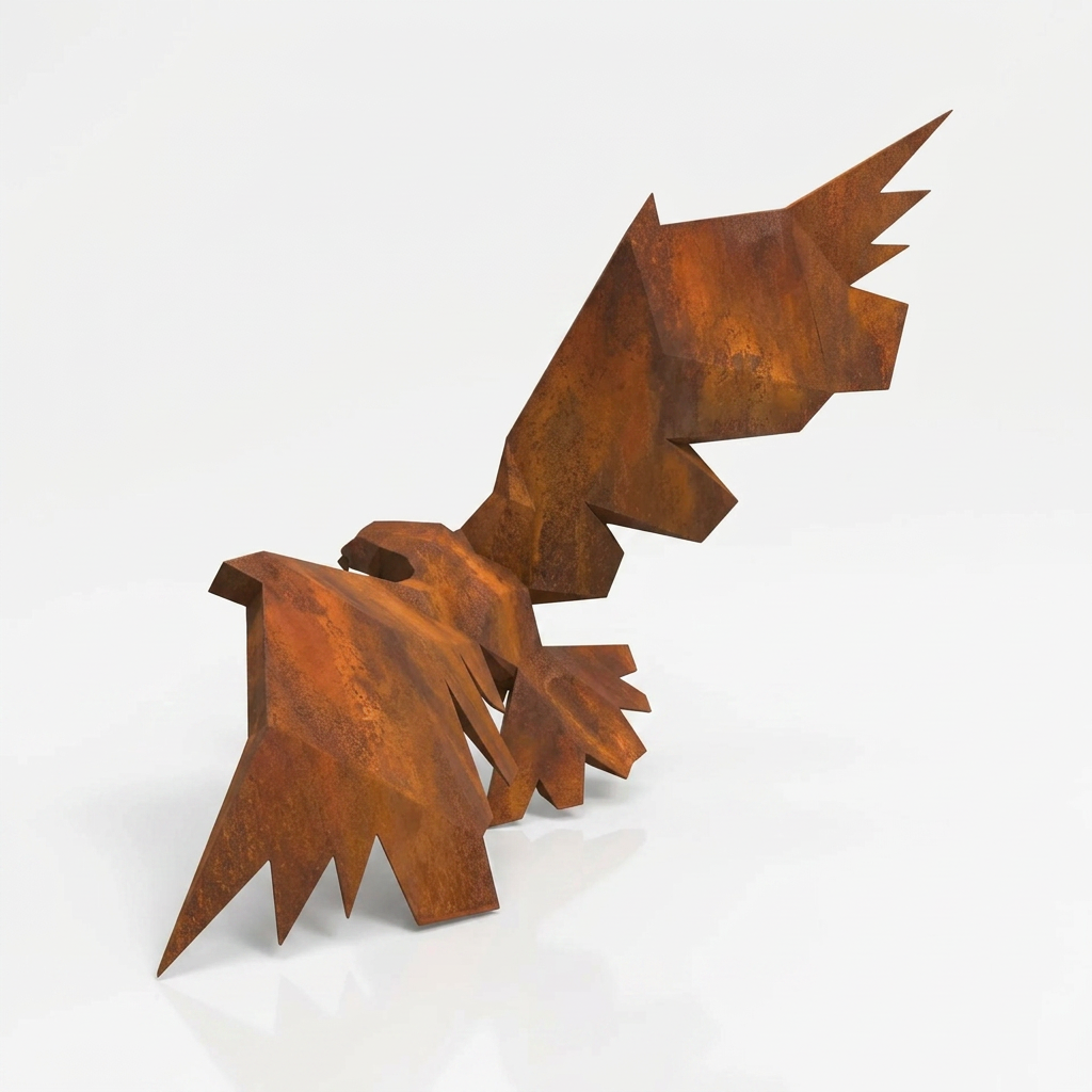 Sculpture Aigle en Attaque Facetté - Sculpture Origami