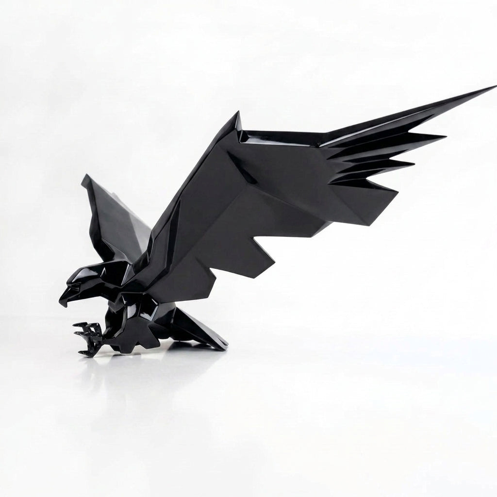 Sculpture Aigle en Attaque Facetté - Sculpture Origami