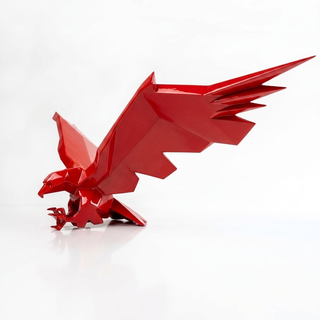 Sculpture Aigle en Attaque Facetté - Sculpture Origami