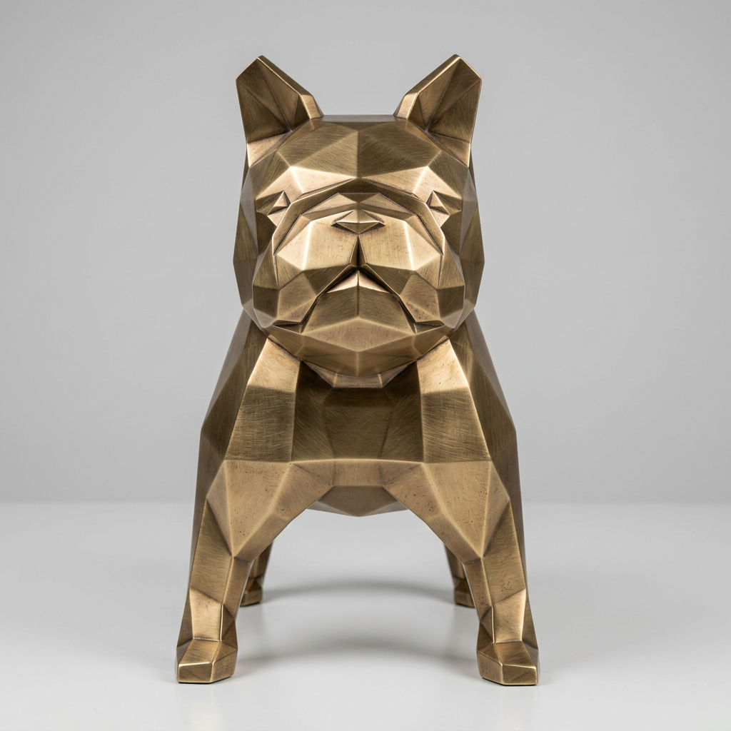 Grande Sculpture Bulldog Origami - Sculpture Origami